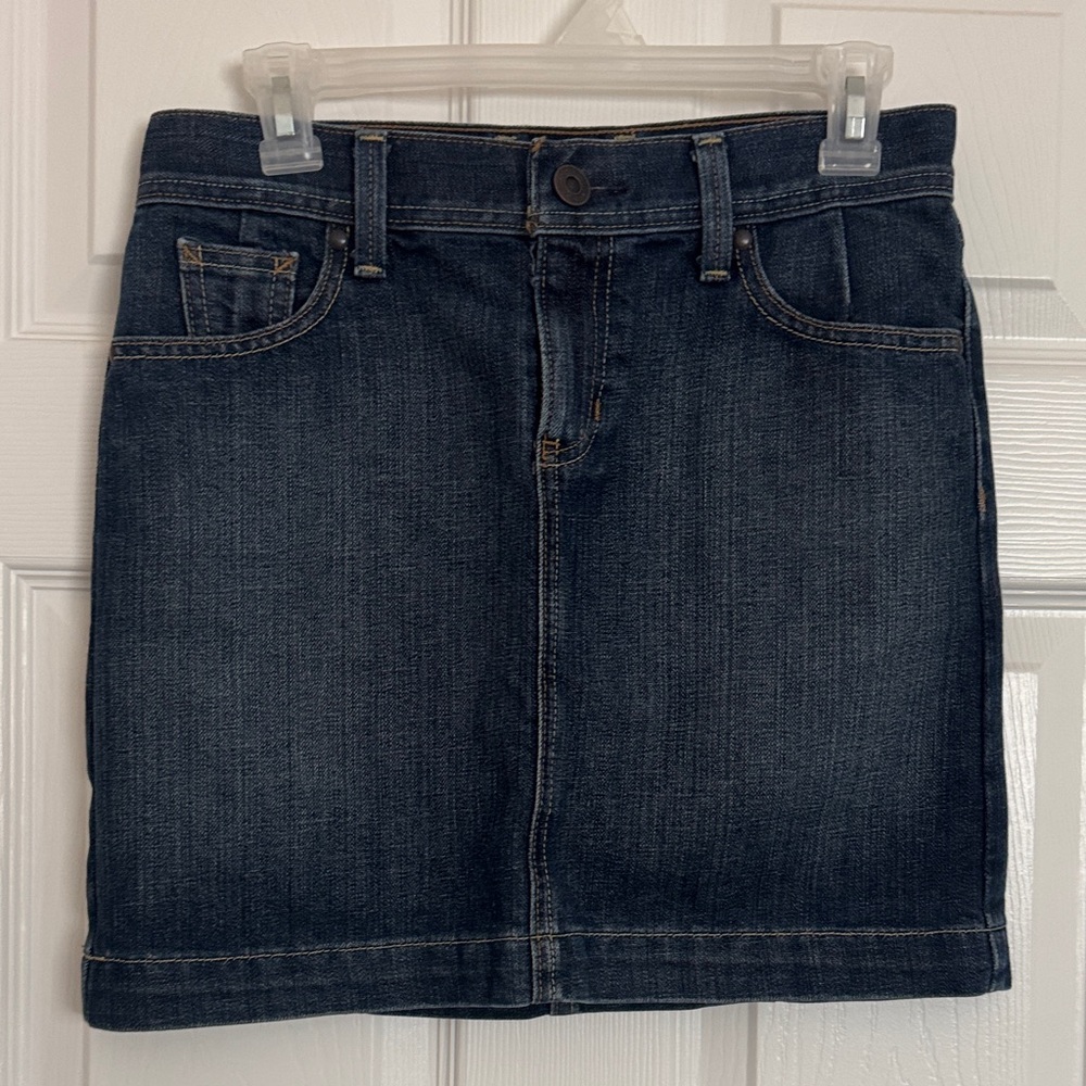 GAP Jeans Dark Blue Denim Skirt with Contrast Stitching